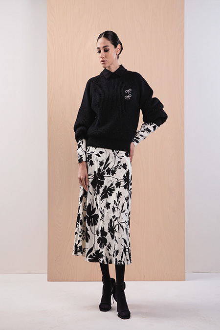 Suknja A kroja sa visokim strukom u dezenu Tiffany Production